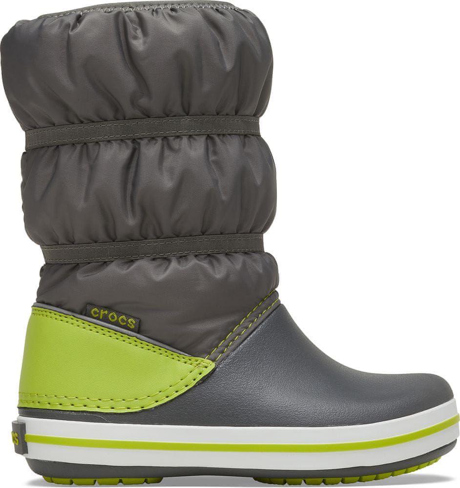 Crocs chlapecké sněhule Crocband Winter Boot K Slate Grey/Lime Punch 206550-0GX šedá 27-28 - obrázek 1