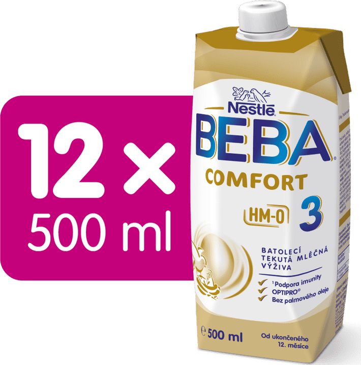 BEBA COMFORT 3 HM-O, batolecí tekutá mléčná výživa, 12x 500 ml - obrázek 1