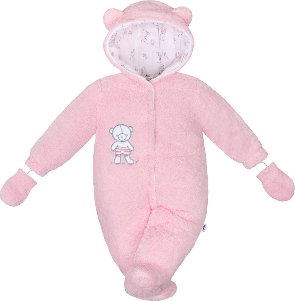 Zimní kombinézka New Baby Nice Bear růžová&nbsp;-&nbsp;68 (4-6m) - obrázek 1
