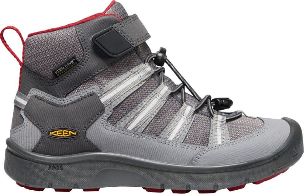 KEEN dětská kožená outdoorová obuv Hikeport 2 Sport Mid WP Y magnet/chili pepper 32.5 šedá - obrázek 1