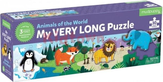 Mudpuppy Dlouhé puzzle zvířata - 30 ks / My very Long Puzzle Animals of the world - obrázek 1