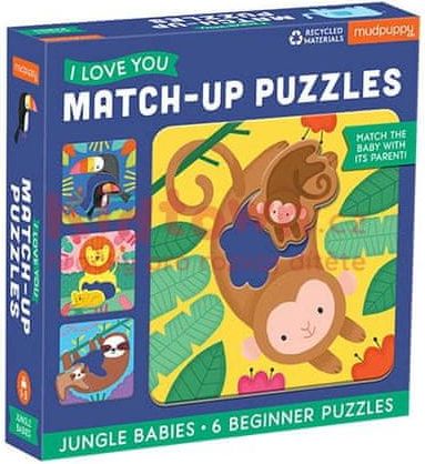 Mudpuppy Match-Up Puzzle - Mláďata z džugle / Jungle Babies - obrázek 1