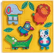 Djeco Vkládací dřevěné puzzle Junga - obrázek 1