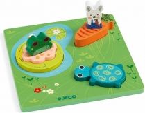 Djeco Vkládací dřevěné puzzle Žabka a kamarádi - obrázek 1