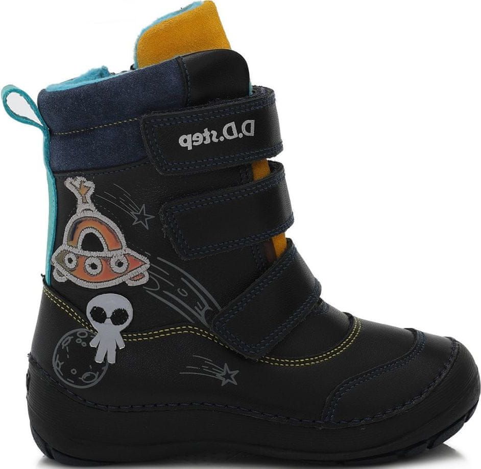 D-D-step chlapecká zimní kotníčková obuv 023-513A 25 černá - obrázek 1