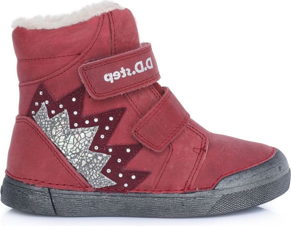 D-D-step dívčí zimní kotníčková obuv 068-286 32 červená - obrázek 1