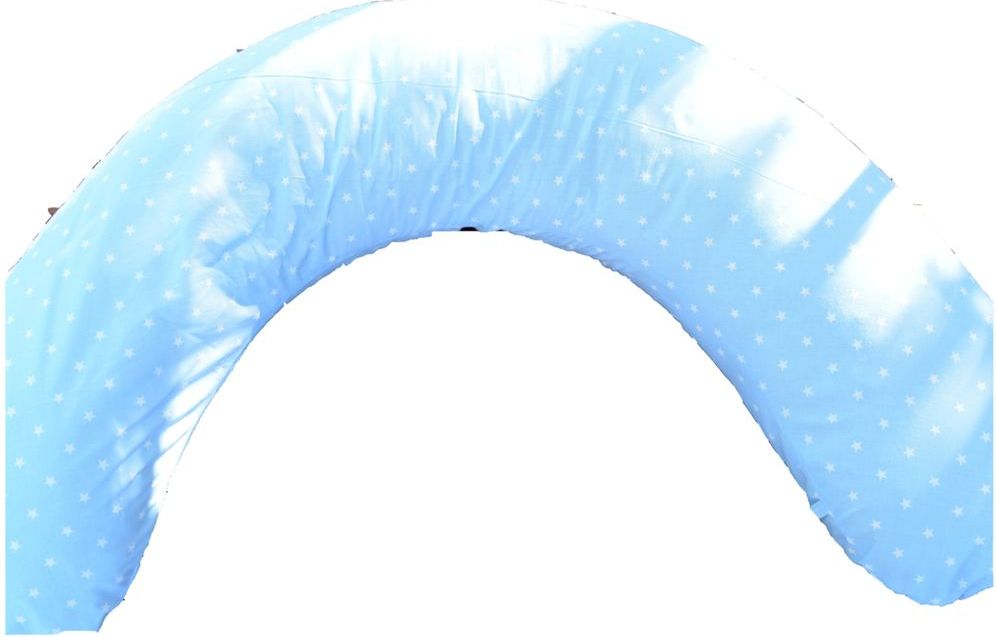 KHC Kojící těhotenský relaxační polštář Miki Obrovský 240 cm Hvězdy na modré Pratelný potah Duté vlákno - obrázek 1