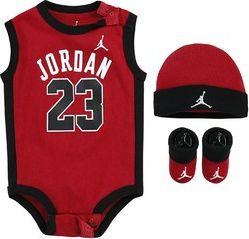 Jordan 23 jersey hat/bodysuit/bootie set 3pc | MJ0208-R78 | Červená | 6-12 M - obrázek 1
