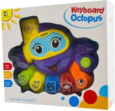 Interaktivní hračka s melodií - Keyboard Chobotnice - fialová