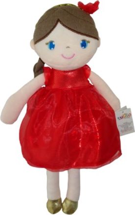 Hadrová panenka Inez, Tulilo, 38 cm - červená - obrázek 1
