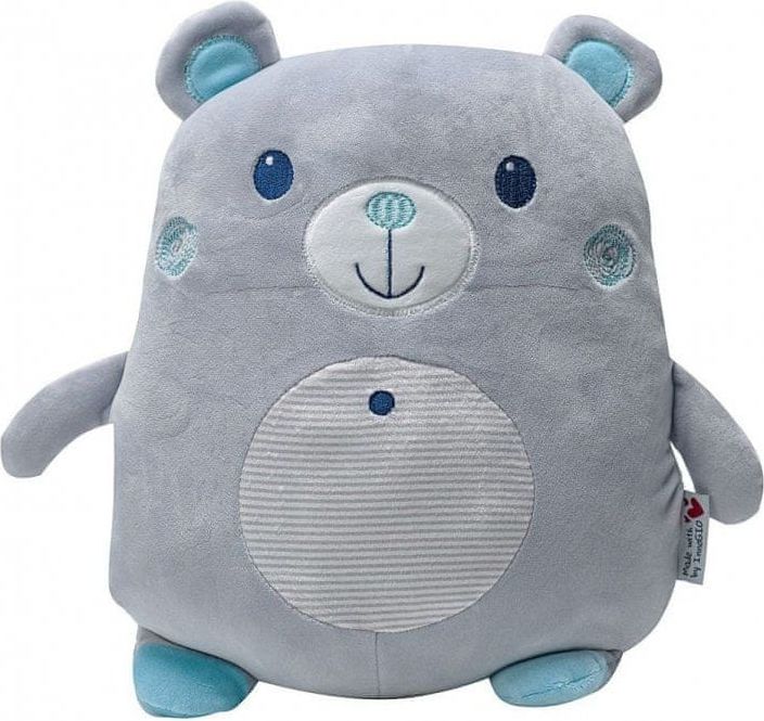 InnoGIO plyšový polštářek malý BEAR Grey/Blue - obrázek 1