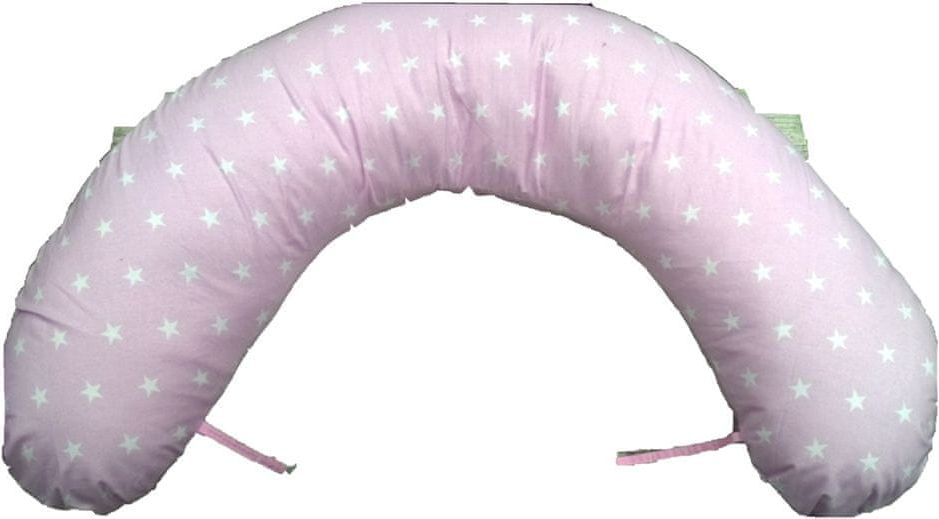 KHC Kojící těhotenský relaxační polštář Miki Obrovský 240 cm Hvězdičky na růžové EPS Pratelný potah - obrázek 1