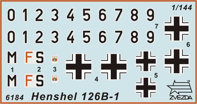 ZVEZDA Wargames (WWII) letadlo 6184 - Henschel HS-126B (1:144) - obrázek 5