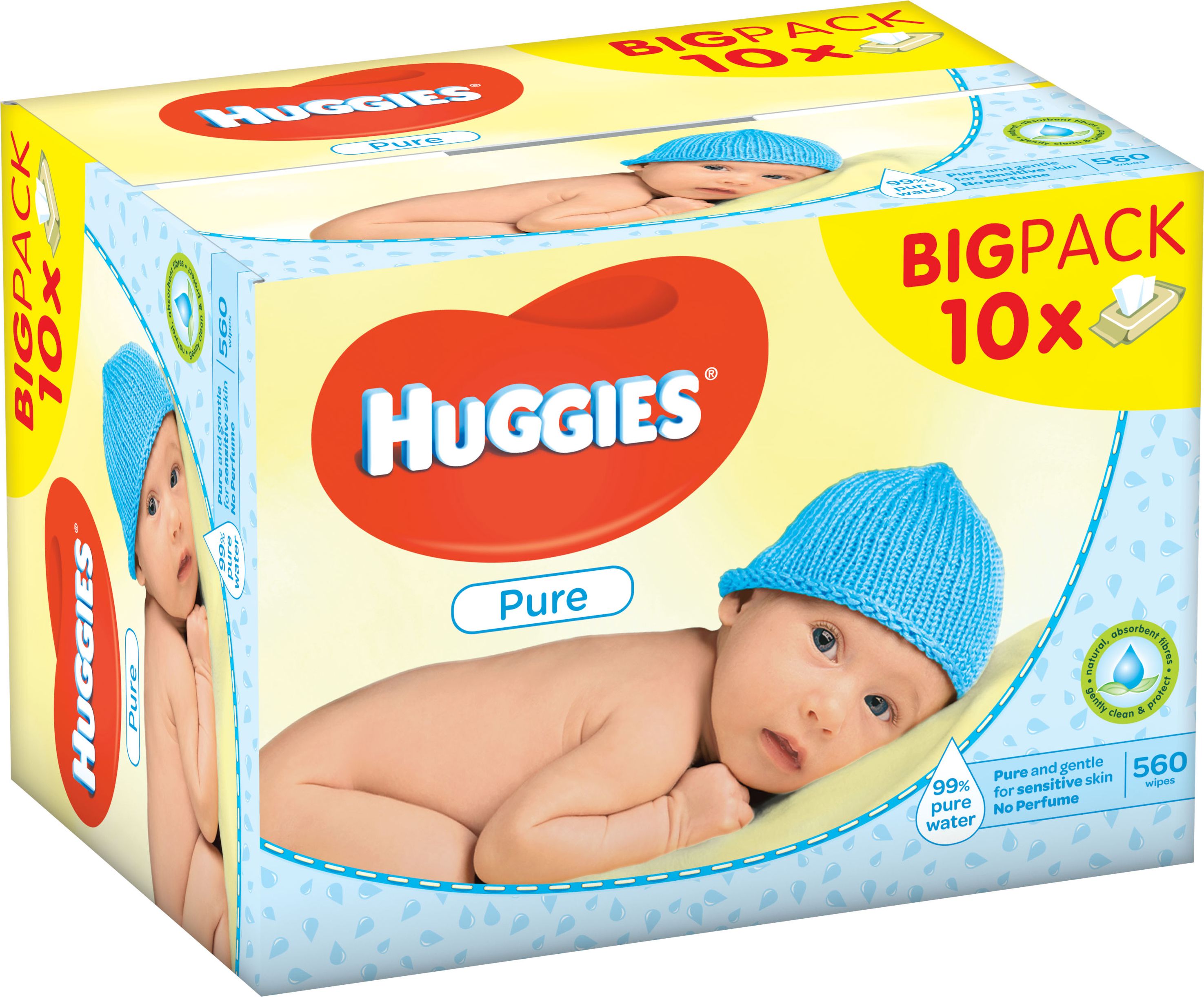 10x HUGGIES® Single Pure 56 ks - vlhčené ubrousky - obrázek 1