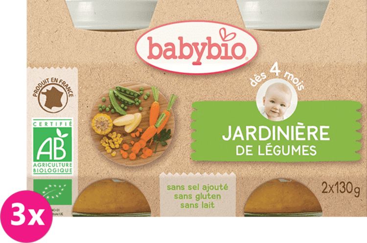 3x BABYBIO Příkrm zeleninová směs (2x 130 g) - obrázek 1