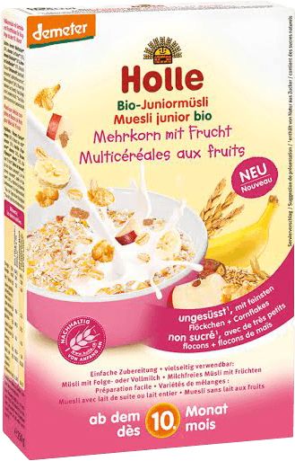 HOLLE Organické junior müsli vícezrnné s ovocem, 250 g - obrázek 1