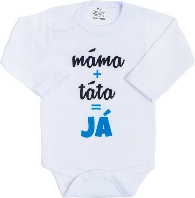 Dětské body s potiskem New Baby máma+táta=Já velikost 68 - obrázek 1