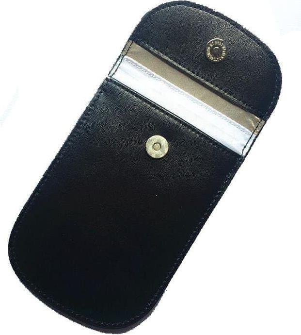Daklos Kožené pouzdro blokující signál na klíče od auta, telefon a karty, klíčenka - černé - obrázek 1