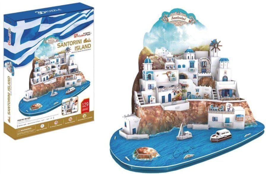 CubicFun 3D puzzle Santorini 129 dílků - obrázek 1