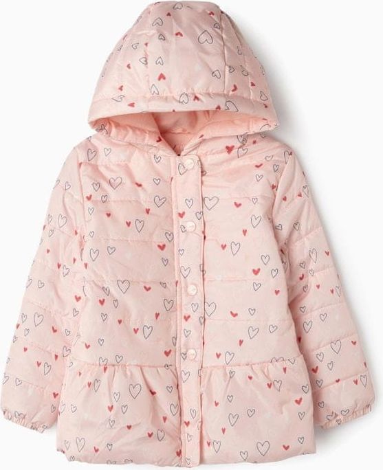 Zippy Polstrovaná bunda pro dívčí srdce, světle růžová, 3-4 roky - obrázek 1