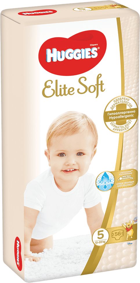 Huggies Elite Soft (12-22 kg) 56 ks - obrázek 1