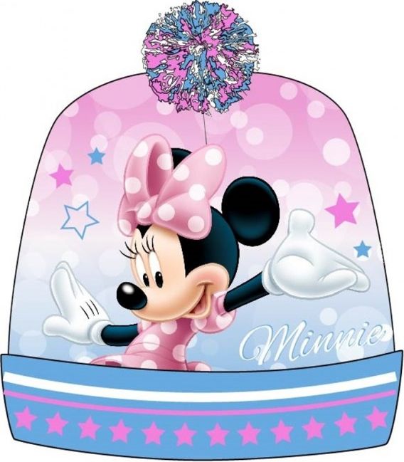 E plus M - Dívčí / dětská zimní čepice s bambulí Minnie Mouse - vel. 52 - obrázek 1