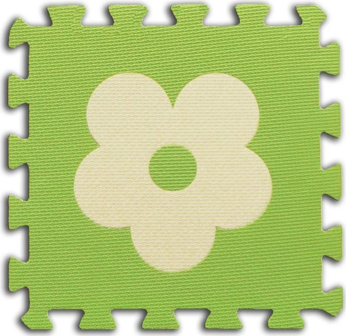 Pěnové BABY puzzle Kytičky 1 díl (zelený) - obrázek 1