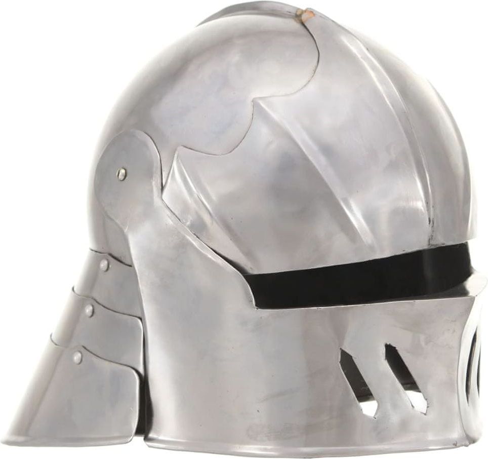 shumee Středověká rytířská přilba pro LARPy replika stříbro ocel - obrázek 1