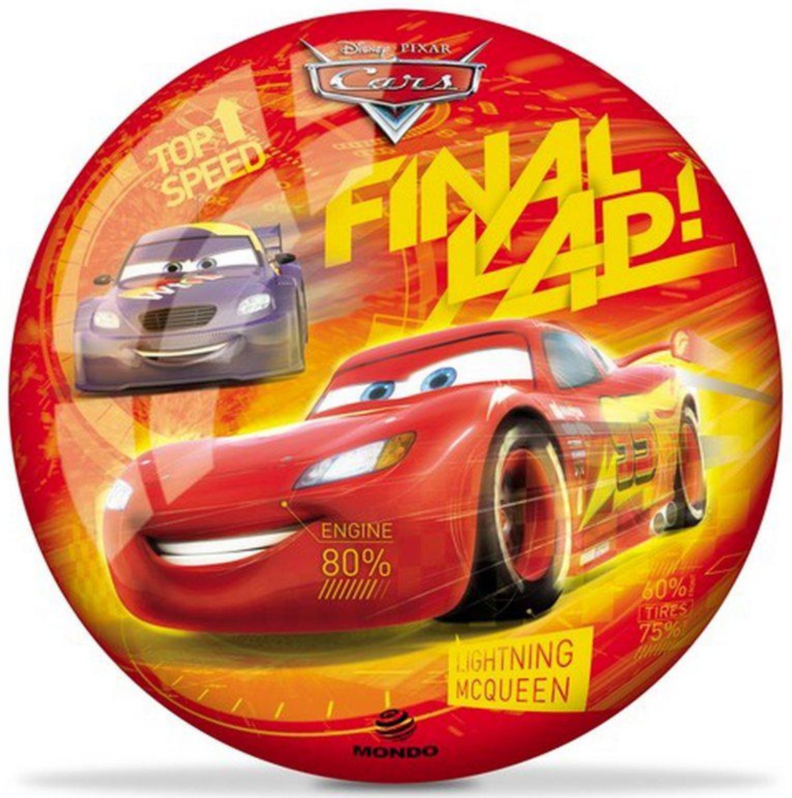 Míč dětský MONDO - Cars red 14cm - obrázek 1