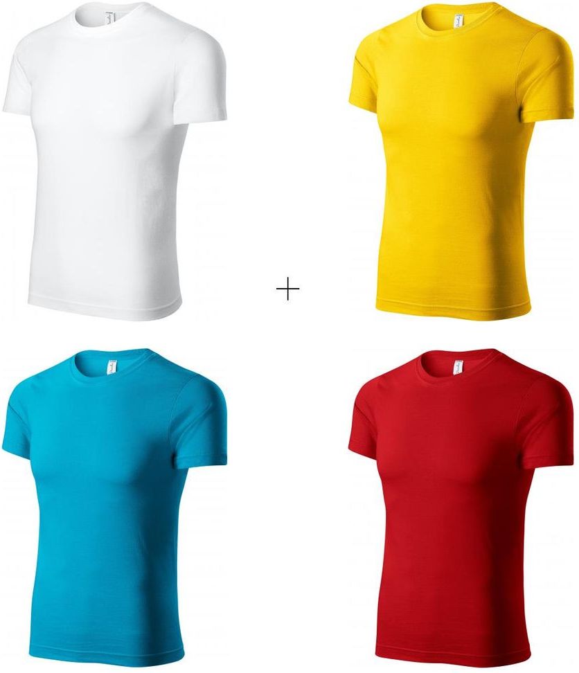 Piccolio 4x Dětské lehké tričko (Bílé + Žluté + Tyrkysové + Červené) - obrázek 1