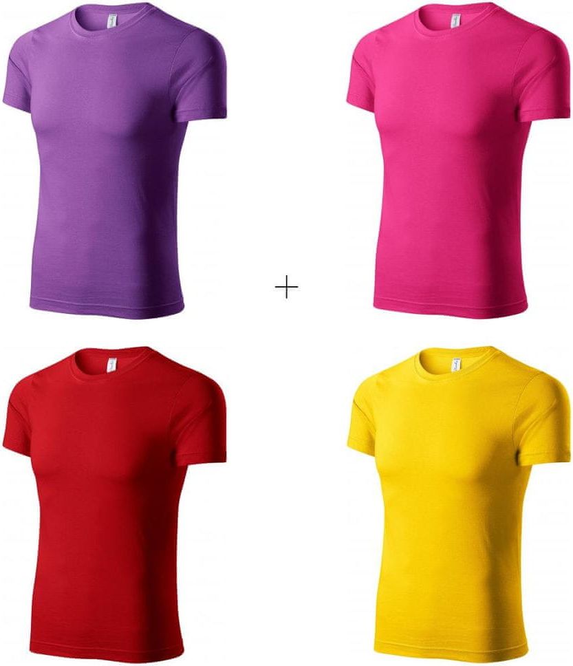 Piccolio 4x Dětské lehké tričko (Fialové + Purpurové + Červené + Žluté) - obrázek 1