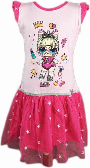 SETINO Dětské šaty "LOL" - tmavě růžová - 116 / 5–6 let - obrázek 1