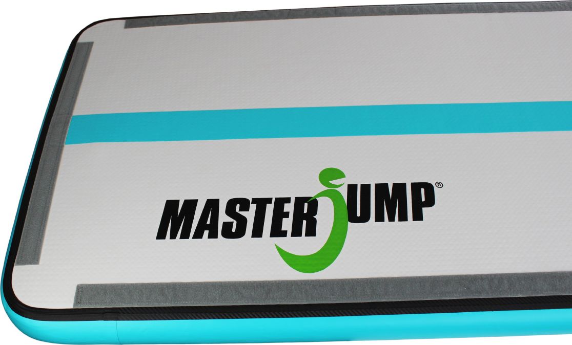 Airtrack MASTERJUMP nafukovací žíněnka 400 x 100 x 10 cm - šedá - modrozelená - obrázek 2
