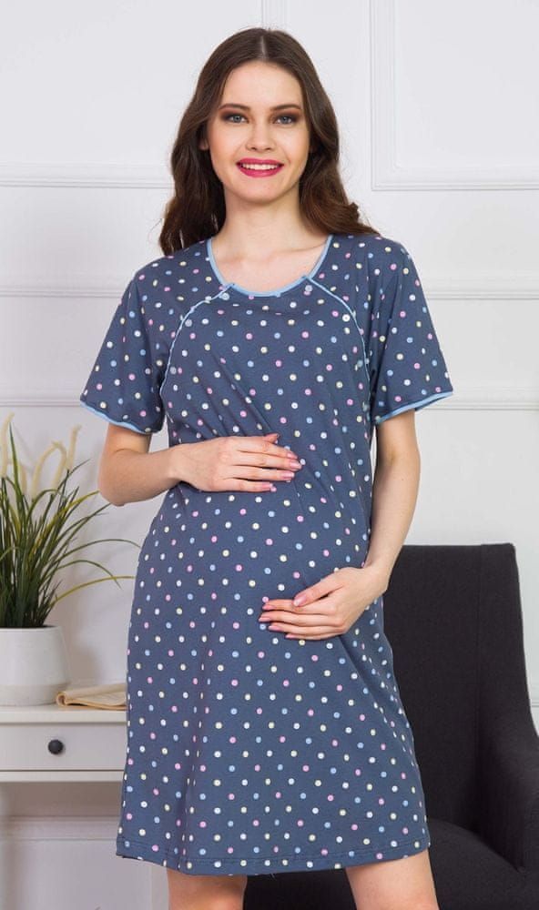 Vienetta Dámská noční košile mateřská Silvie barva tmavě modrá, velikost XL - obrázek 1