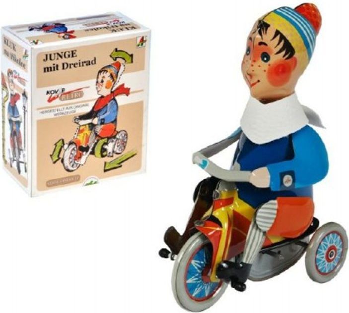 Kovap Kluk na tříkolce na klíček kov 15cm v krabici Kovap - obrázek 1
