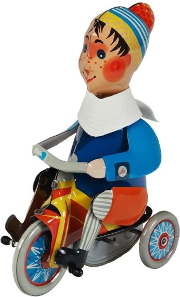Kovap Kluk na tříkolce na klíček kov 15cm v krabici Kovap - obrázek 2