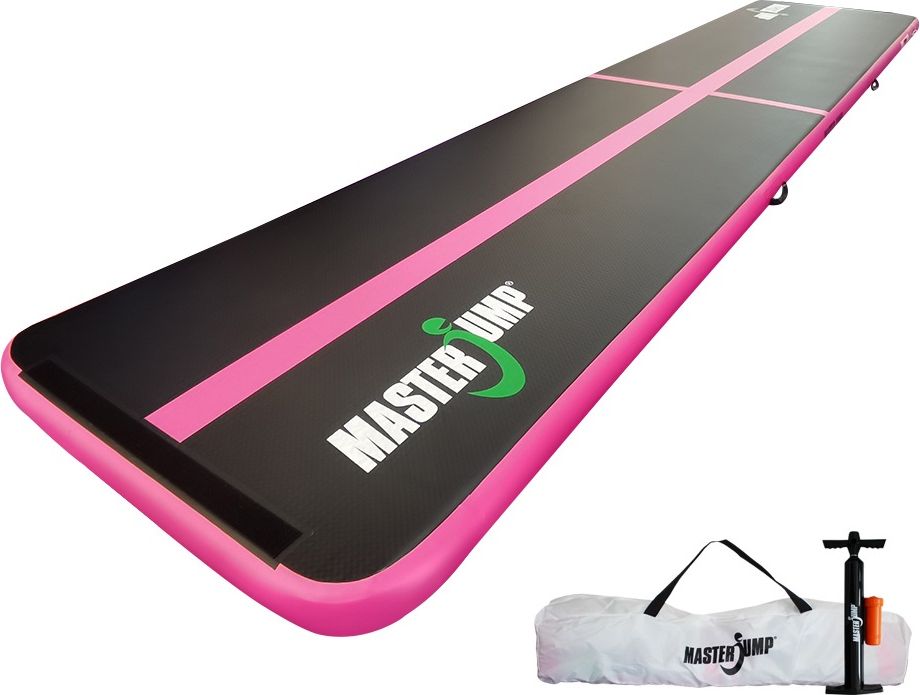 Airtrack MASTERJUMP nafukovací žíněnka 500 x 100 x 10 cm - černá - růžová - obrázek 1