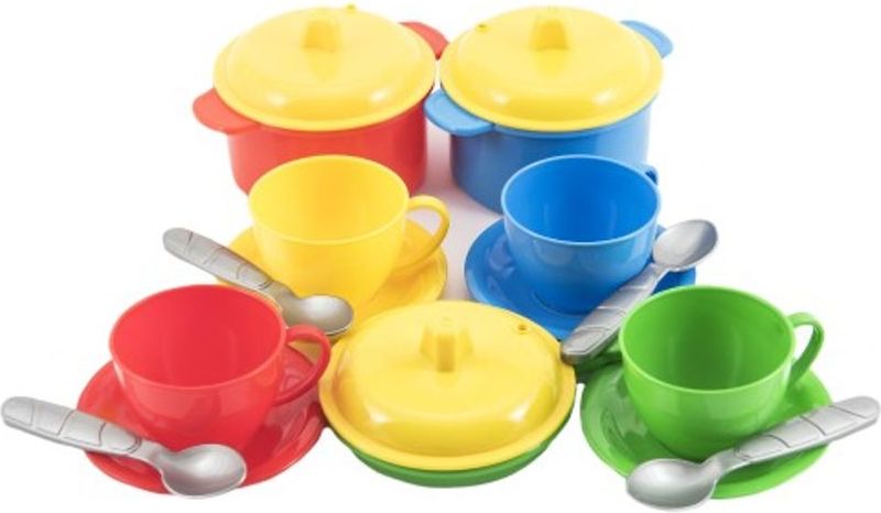 Teddies Sada nádobí plast barevné 18ks v síťce 12m+ - obrázek 2