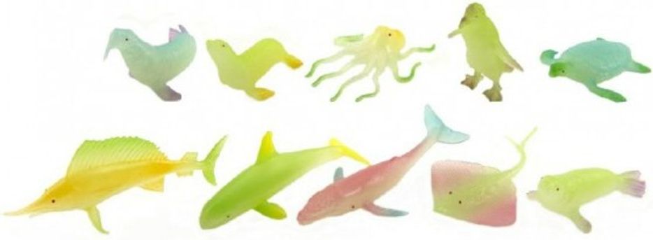 Teddies Zvířátka mořská svítící plast 6cm asst mix druhů v boxu - obrázek 1