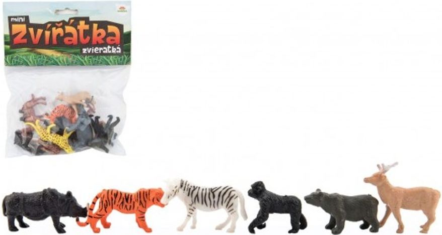 Teddies Zvířátka mini safari ZOO plast 5-6cm 12ks v sáčku - obrázek 1
