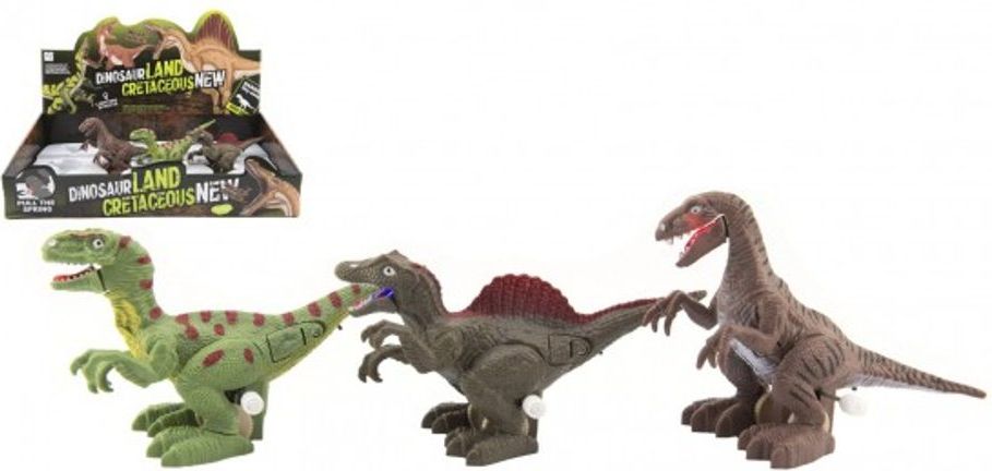 Teddies Dinosaurus natahovací jezdící plast 9x15cm na baterie se světlem mix druhů 12ks v boxu - obrázek 1