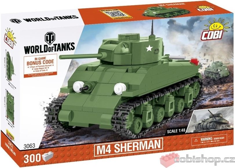COBI 3063 World of Tanks Sherman M4, 1:48, 300 k - obrázek 1