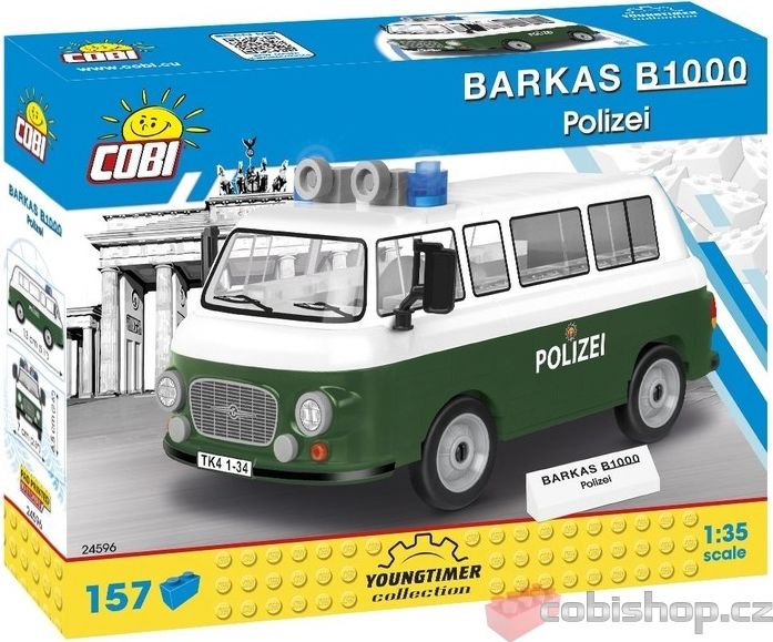 COBI 24596 Youngtimer Automobil Barkas B1000 policie - obrázek 1