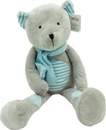 Plyšová hračka Tulilo Medvídek Erik, 19 cm - modrý s proužky - obrázek 1