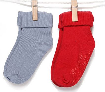 BOBO BABY Kojenecké ponožky 2 páry - červená, šedá - obrázek 1