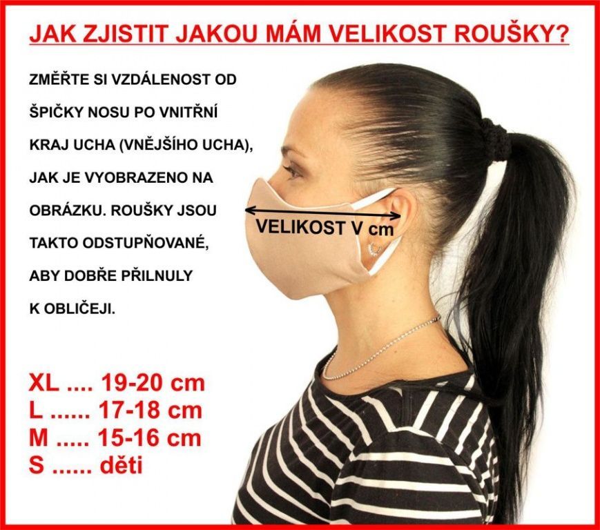 Rouška Emitex Dvouvrstvá L Růžová - obrázek 2