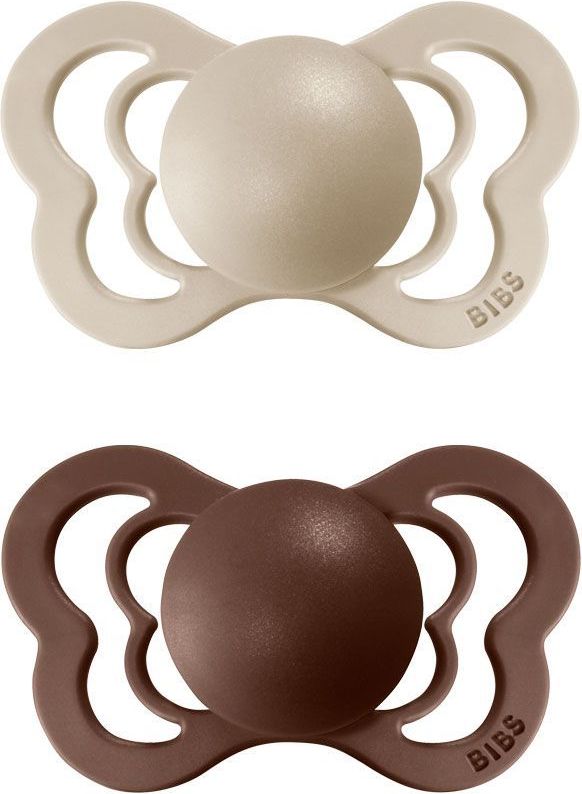 Šidítko Ortodontické Kaučuk 2 ks Bibs Couture Vanilla / Mocha 0-6 měsíců - obrázek 1