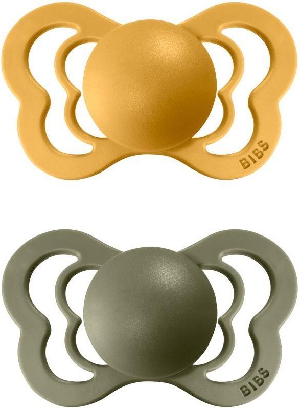 Šidítko Ortodontické Kaučuk 2 ks Bibs Couture Honey Bee / Olive 6-18 měsíců - obrázek 1