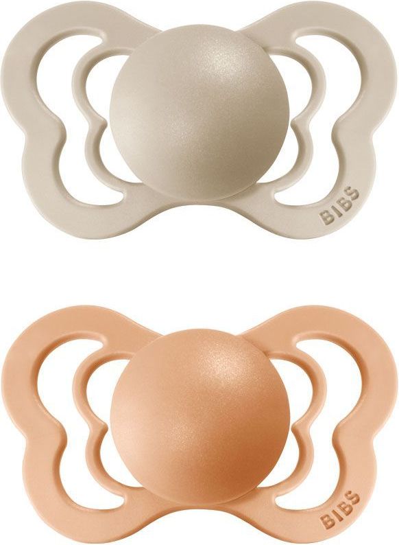 Šidítko Ortodontické Kaučuk 2 ks Bibs Couture Vanilla / Peach 6-18 měsíců - obrázek 1