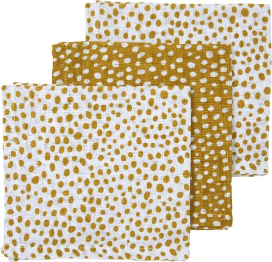 Žínky 30x30 cm 3-balení Meyco Dots Honey Gold 2020 - obrázek 1